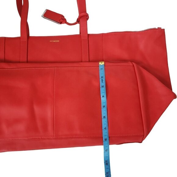 Joy Gryson Genuine Leather Oversized Tote Travel Shopper Bag Red - Picture 14 of 14